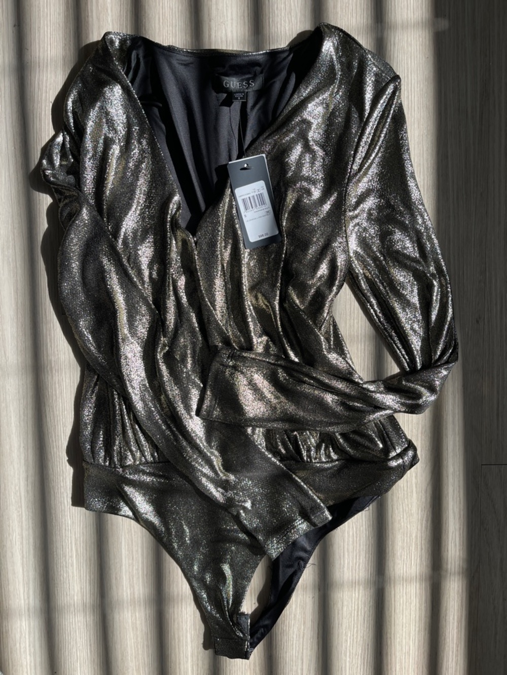 Size S GUESS metallic bodysuit NWT